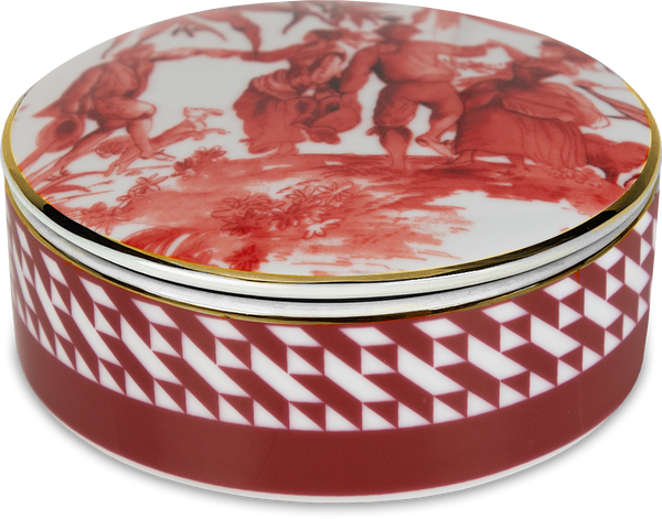 Le Rouge collection; Box in Porcelain (round)