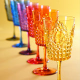 Wine Glass in Acrylic, Mixed Colour - Baroque and Rock Collection (Set of 6)