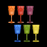 Wine Glass in Acrylic, Mixed Colour - Baroque and Rock Collection (Set of 6)