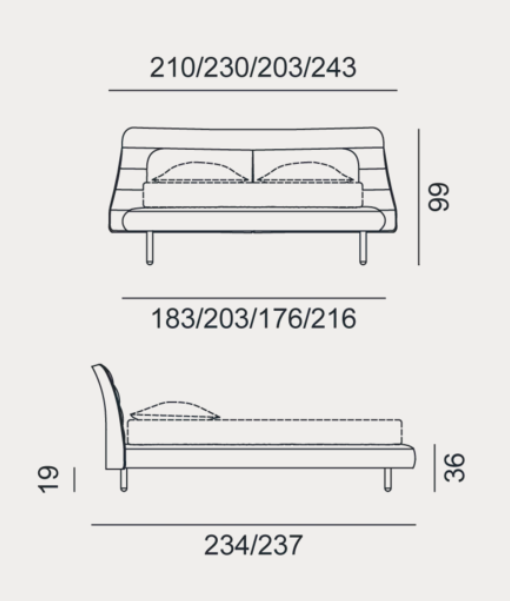 Double Bed - Indoor Gervasoni Plumeau Collection