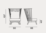 Bergere Chair - Indoor Gervasoni Gray Collection