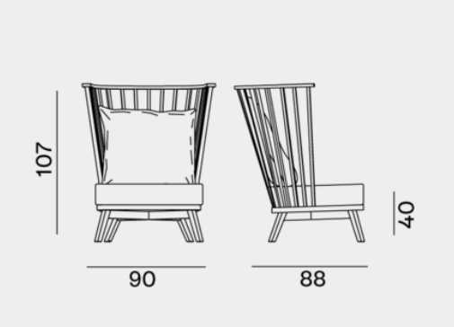Bergere Chair - Indoor Gervasoni Gray Collection