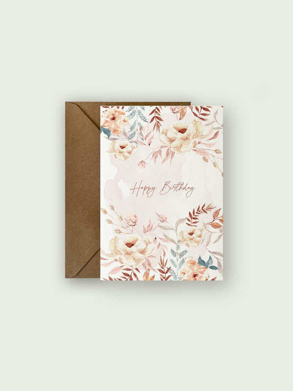 BIRTHDAY CARD | NEUTRAL FLORALS english