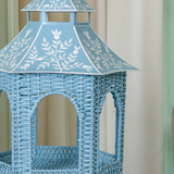 Blue Rattan & Tole Two Tier Pagoda