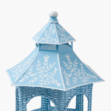 Blue Rattan & Tole Two Tier Pagoda