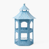 Blue Rattan & Tole Two Tier Pagoda