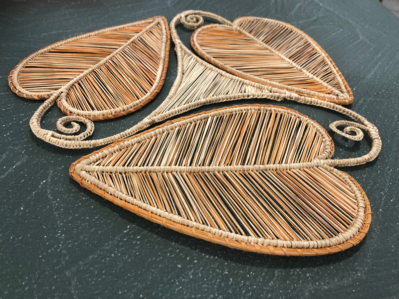 Placemat / Centrepiece Handmade, Peach / Natural