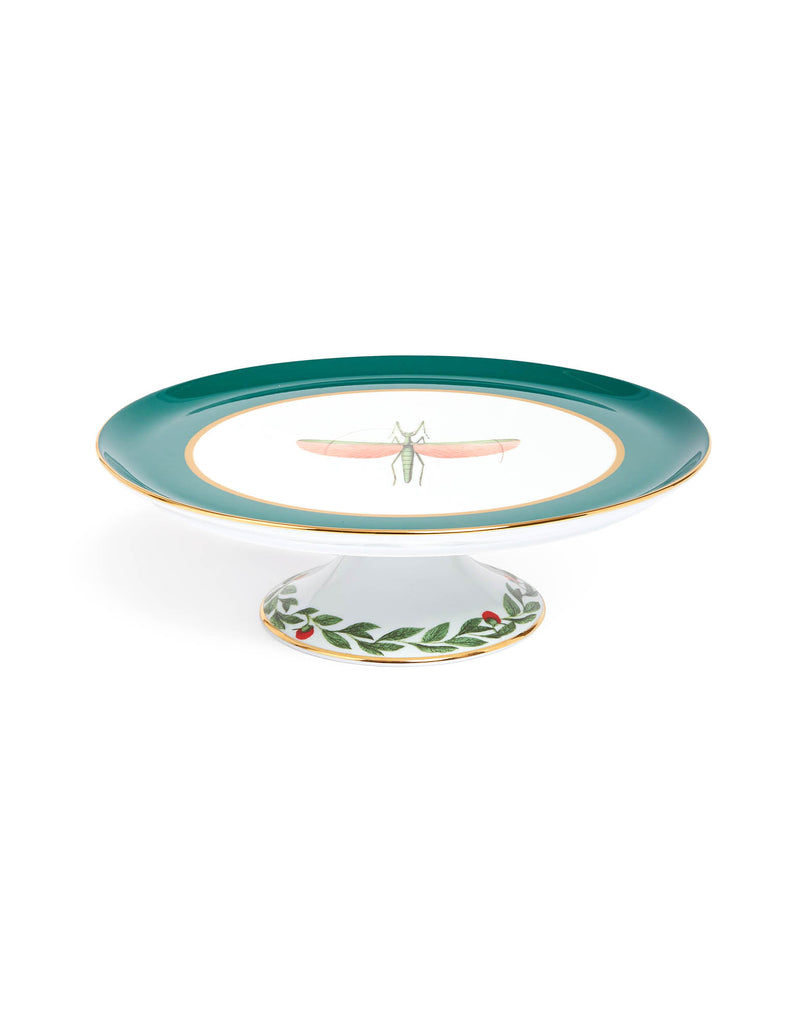 Cake Stand Libellula Green in Porcelain By La Double J