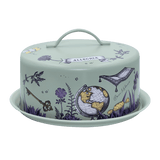 Cake Plate with Dome in Stainless Steel, Sage