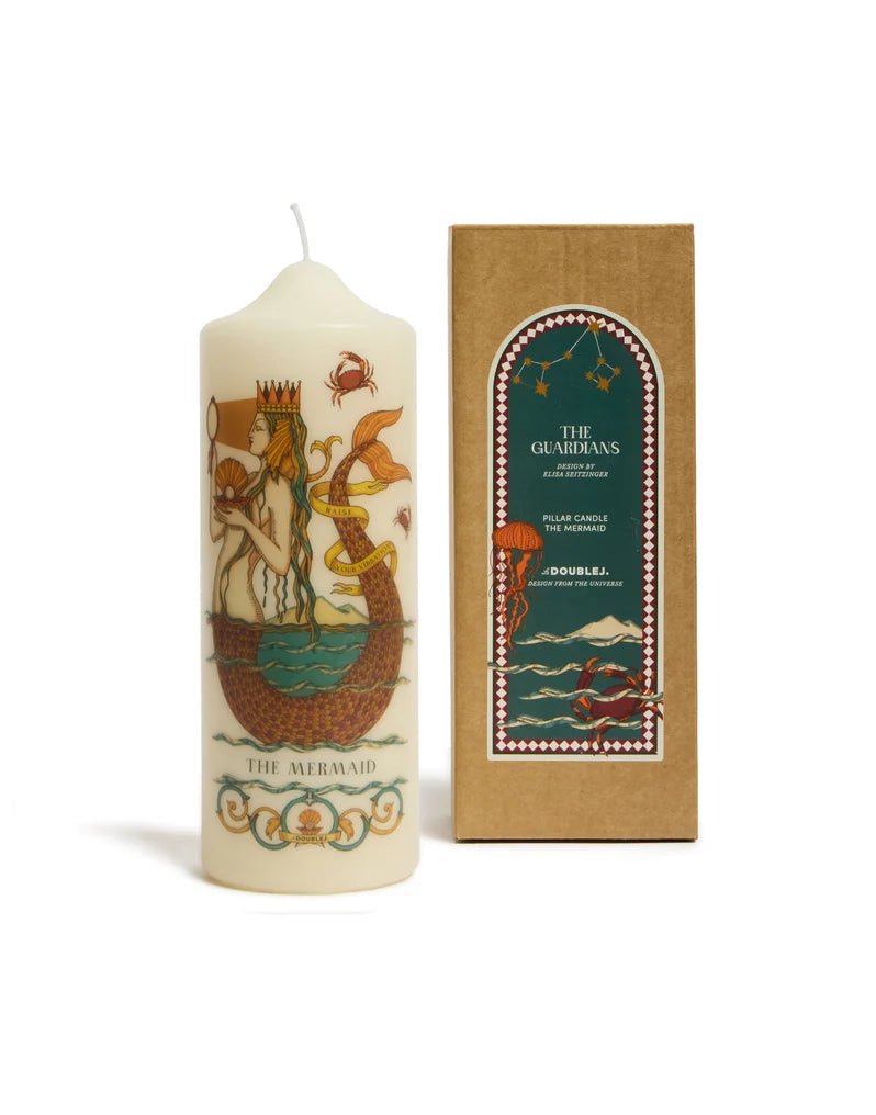 The Mermaid Printed Pillar Candle