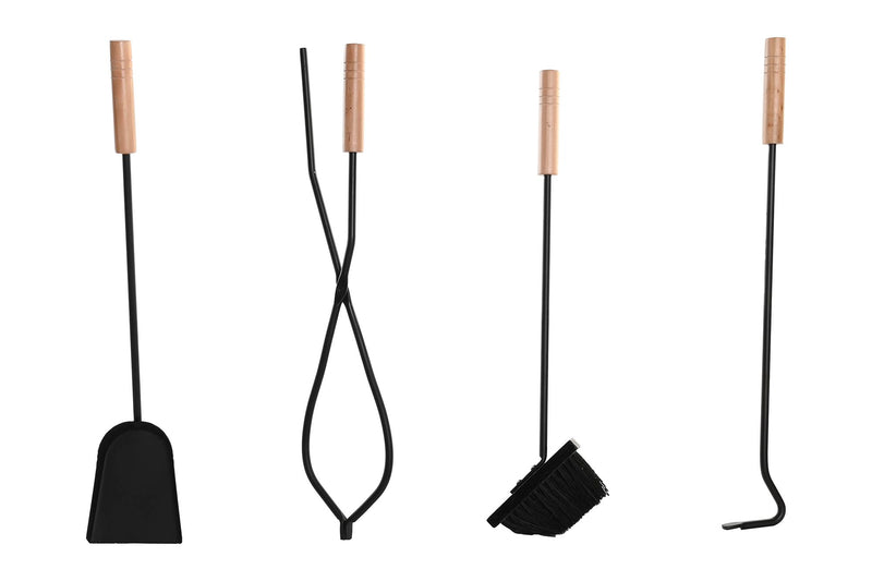 Fireplace tools and log holder