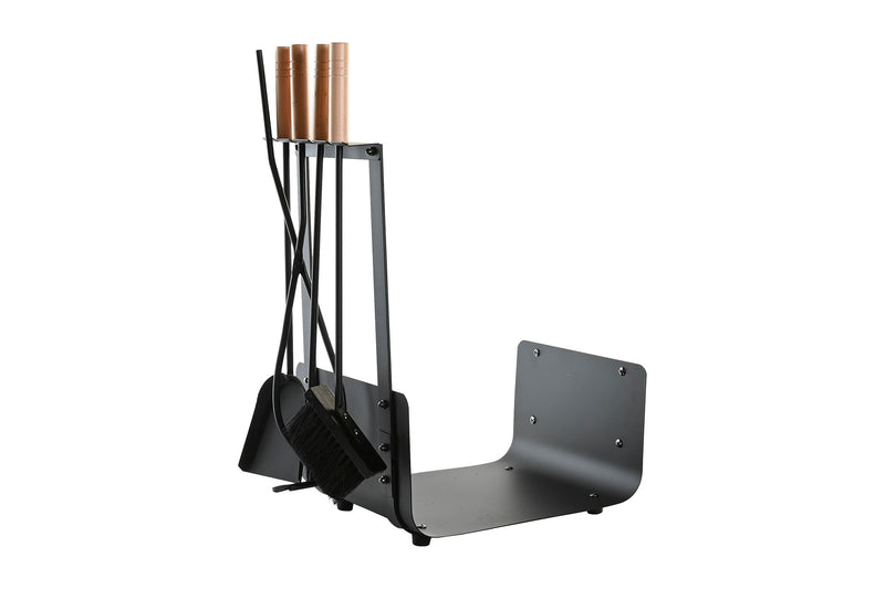 Fireplace tools and log holder