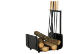 Fireplace tools and log holder