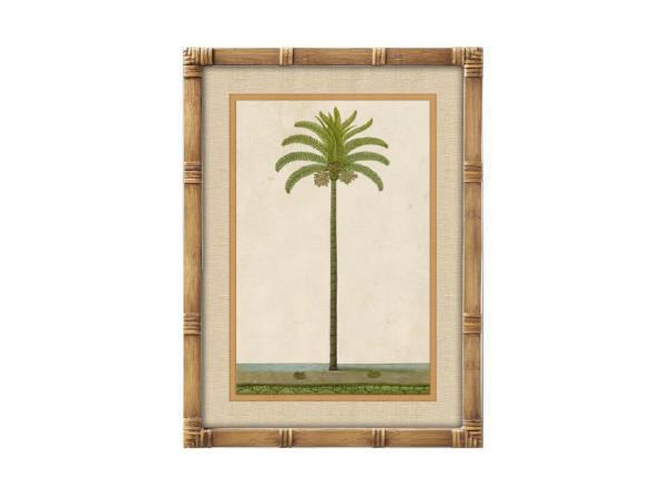 Palm Tree Wall Art with a Bamboo Frame - 1