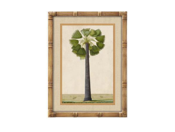 Palm Tree Wall Art with a Bamboo Frame - 2