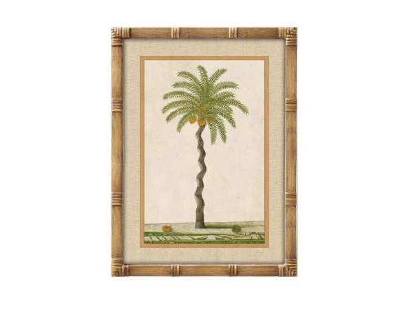 Palm Tree Wall Art with a Bamboo Frame - 4