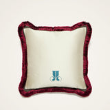 Cushion - Palazzo Blue Petrol in Chenille Jacquard - Fantastic Creatures