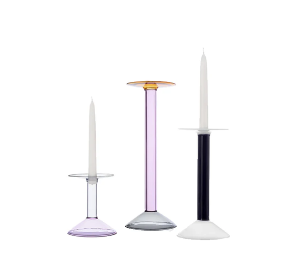 Candleholder in White/Black/White - Rainbow Collection