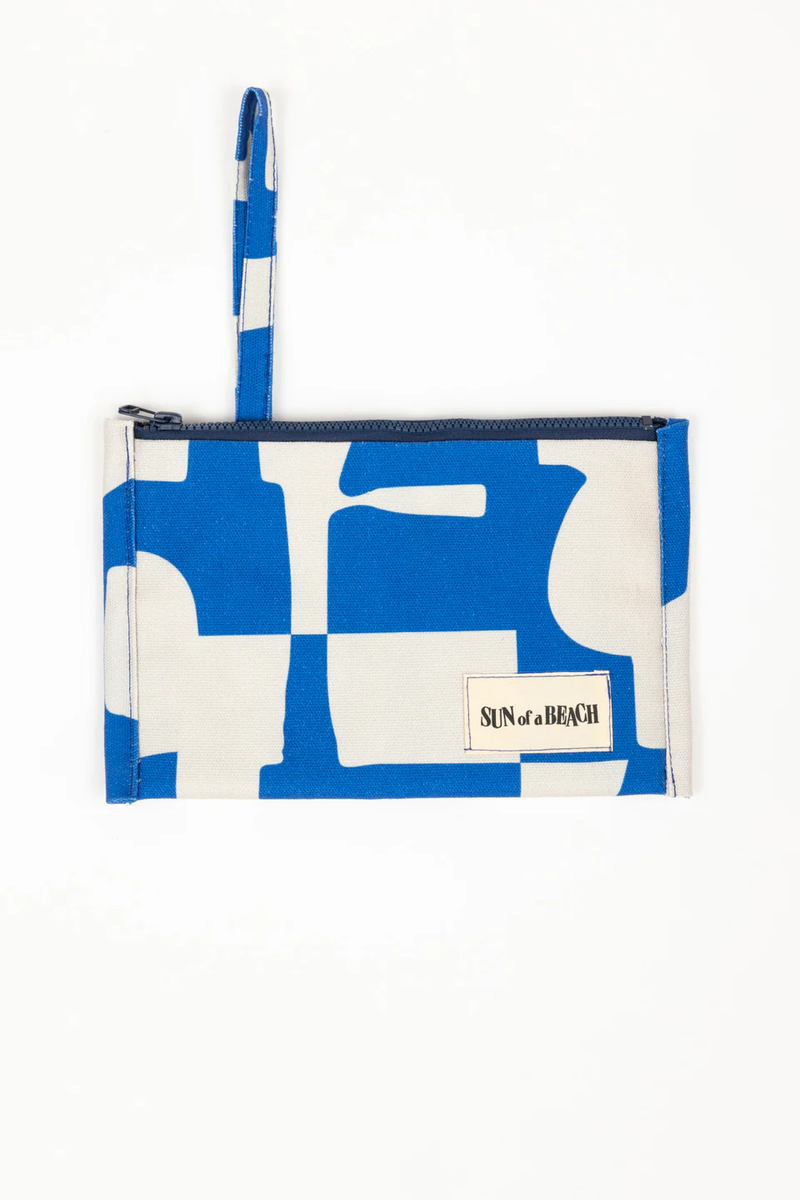 Pouch in Blue and White