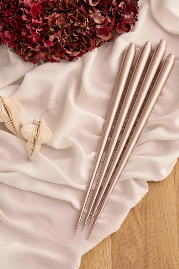 Candle - Tapered in Champagne Metallic - 32cm
