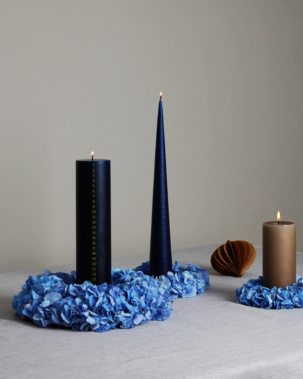 Cone Candle - Calendar in Royal Navy Colour