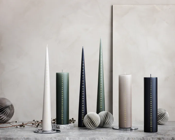 Cone Candle - Calendar in Royal Navy Colour