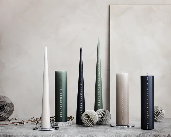 Cone Candle - Calendar in Royal Navy Colour