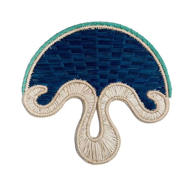 Fan - Handmade, Blue, Natural & Turquoise