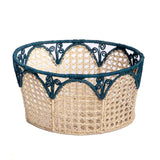 Food Dome - Handmade in Iraca Palm, natural-blue