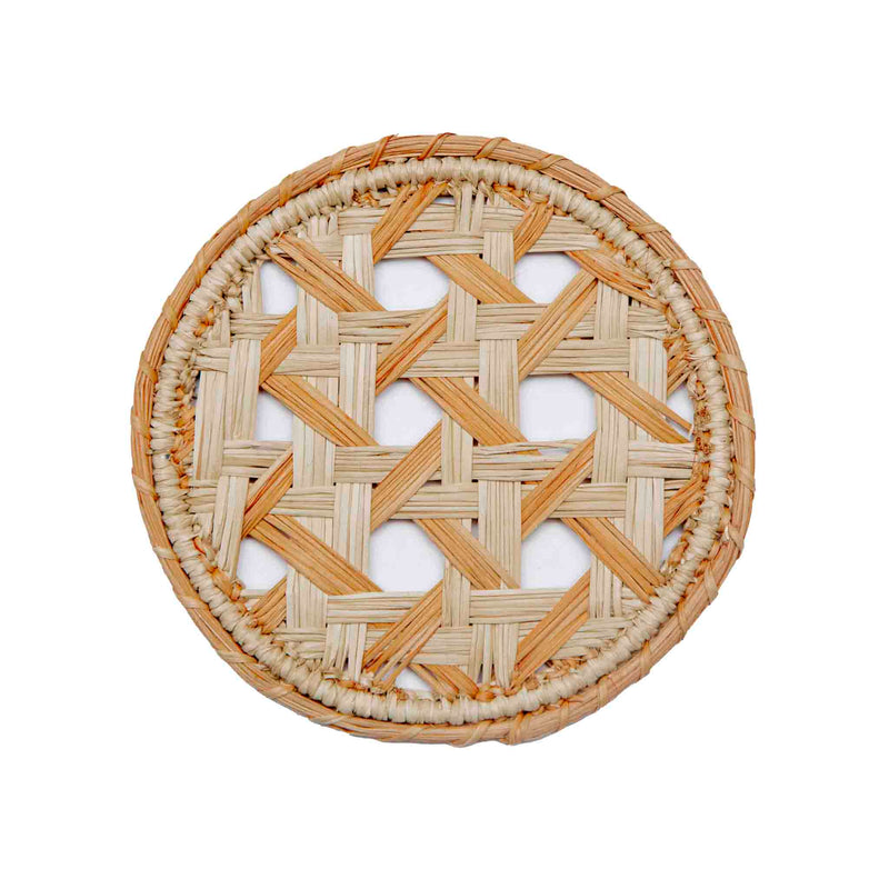 Coaster - Handmade, Natural & Peach, Set of 4
