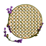 Placemat - Handmade, Natural & Green with lavender flowers, Set of 2