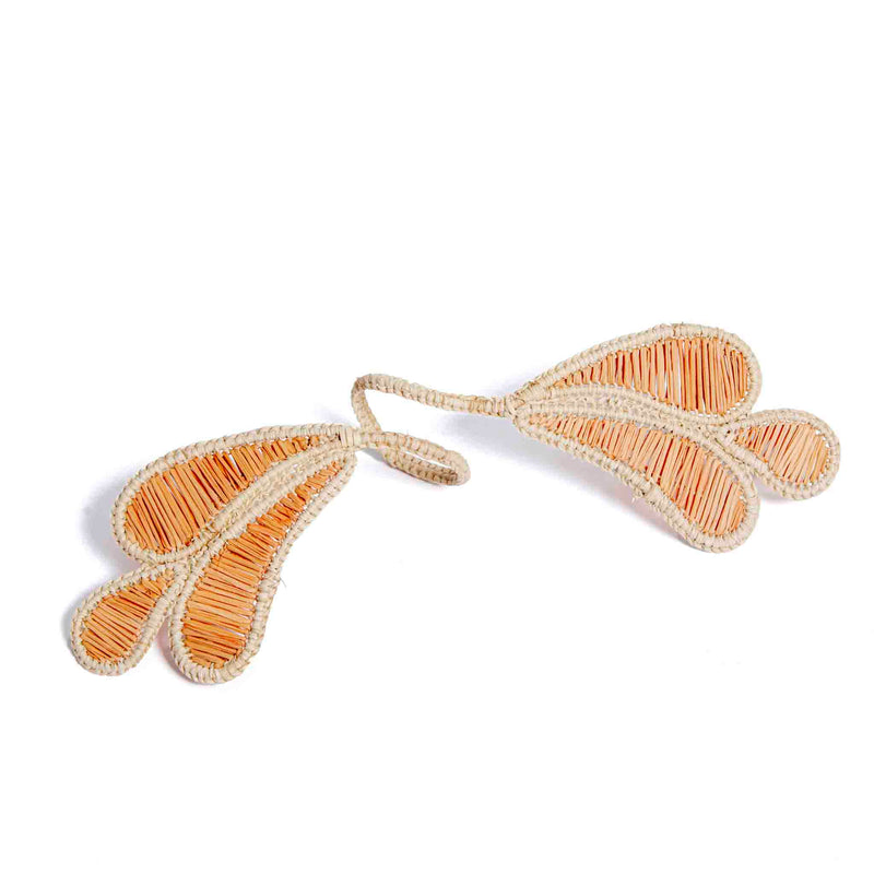 Napkin Ring - Handmade, Peach & Natural, Set of 4
