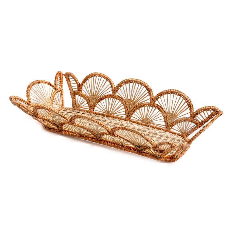 Basket - Handmade in Iraca Palm, Natural & Terracotta