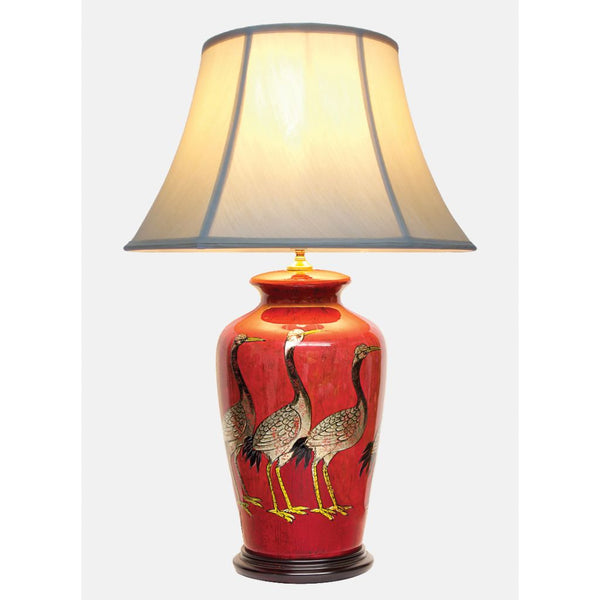 Lamp with Cranes - Porcelain