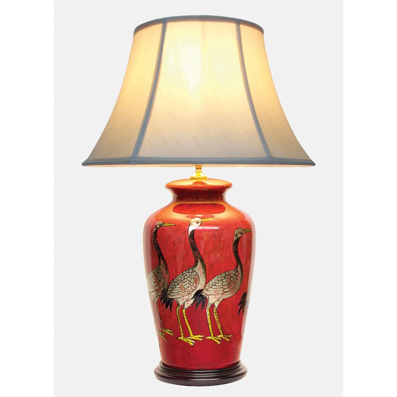 Lamp with Cranes - Porcelain