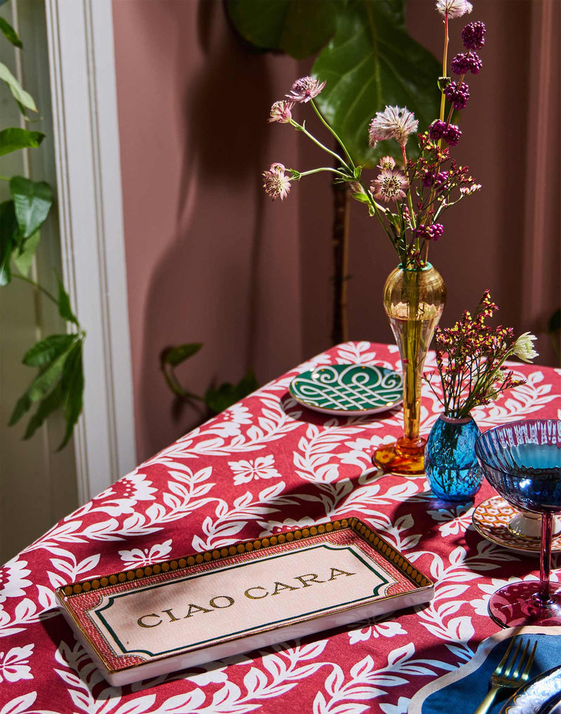 Tray in Porcelain - Ciao Cara by La DoubleJ