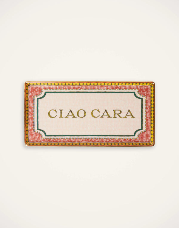Tray in Porcelain - Ciao Cara by La DoubleJ