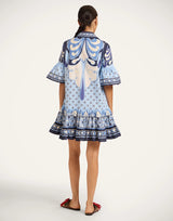 Dress - Cocoon Placée Blue in Cotton Poplin by La Double J