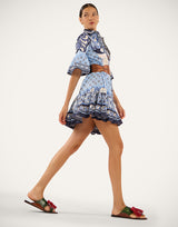 Dress - Cocoon Placée Blue in Cotton Poplin by La Double J