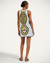 Dress - Totem Mini Sanctuary Placée Light Blue in Cotton Terrycloth by La DoubleJ