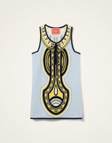 Dress - Totem Mini Sanctuary Placée Light Blue in Cotton Terrycloth by La DoubleJ