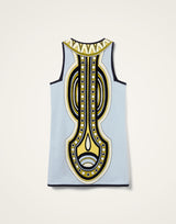Dress - Totem Mini Sanctuary Placée Light Blue in Cotton Terrycloth by La DoubleJ