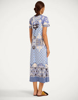Dress - Sporty Swing Dress Cocoon Placée Blue in Cotton Jersey by La DoubleJ