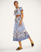 Dress - Sporty Swing Dress Cocoon Placée Blue in Cotton Jersey by La DoubleJ