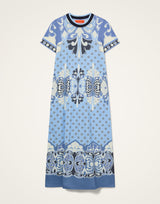 Dress - Sporty Swing Dress Cocoon Placée Blue in Cotton Jersey by La DoubleJ