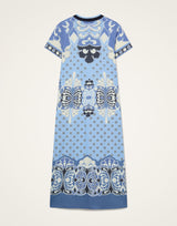 Dress - Sporty Swing Dress Cocoon Placée Blue in Cotton Jersey by La DoubleJ