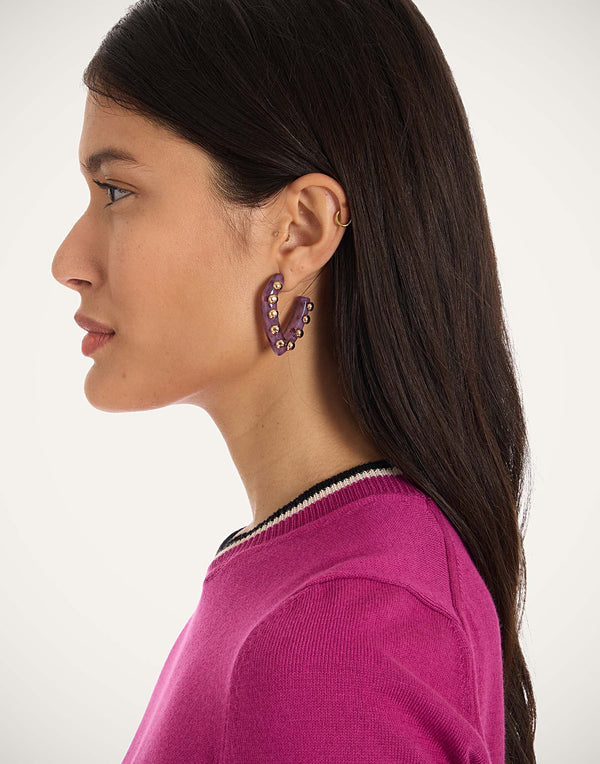 Earrings - Mini Dew - Purple by LaDoubleJ