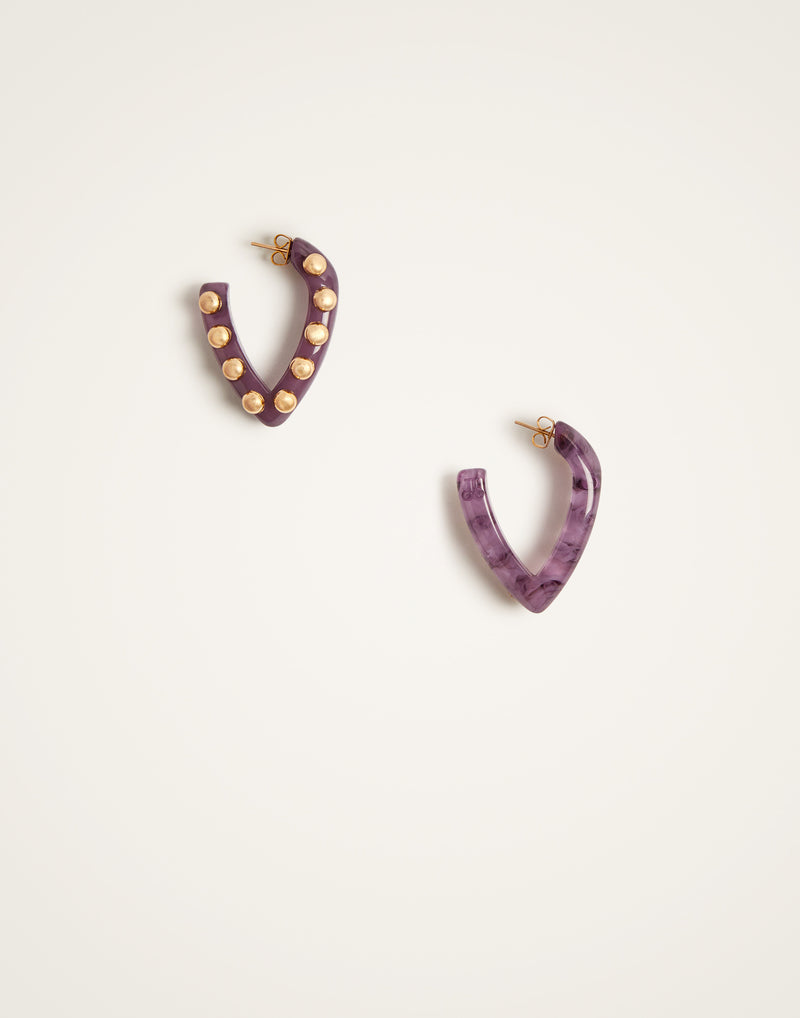Earrings - Mini Dew - Purple by LaDoubleJ