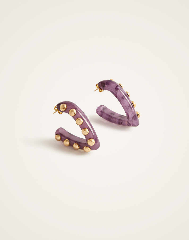Earrings - Mini Dew - Purple by LaDoubleJ