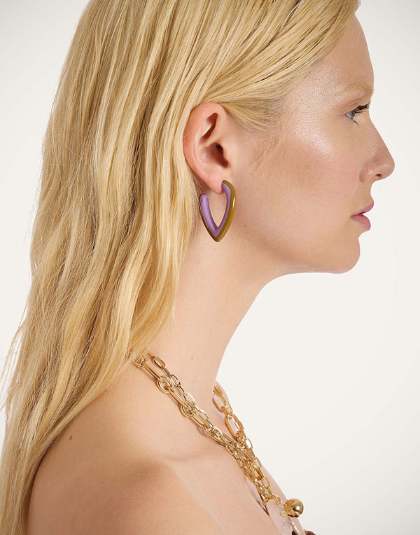 Earrings - Mini Dew - Caramel-Lilac by LaDoubleJ